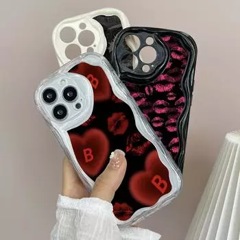 LZ22 Lips Kiss Цифровой дизайн Чехлы для телефонов с прозрачными мягкими волнами для Xiaomi 11 Lite Redmi Note 13 12 8 Pro 9 12C Infinix Smart 8 Tecno Защитная задняя крышка Xiaomi Poco M2