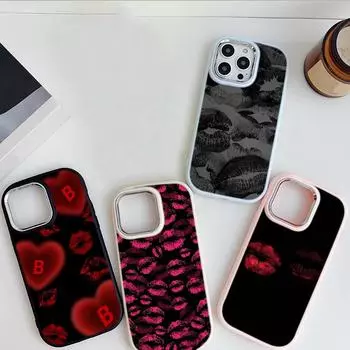 LZ22 Lips Kiss Digital Design мягкий чехол для телефона Samsung S24 Ultra S23 Plus S21 A16 A54 A34 A05s Infinix Hot 40 30i защита объектива противоударный чехол Samsung A02