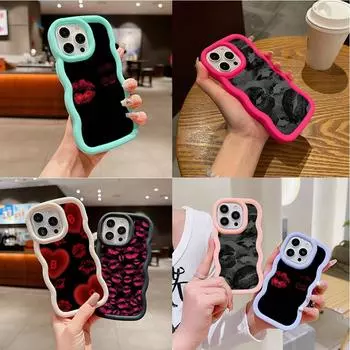 LZ22 Lips Kiss Digital Design силиконовые чехлы для телефонов Samsung A15 A16 S23 FE S24 Ultra A34 A54 A14 A55 Motorola G32 E14 OnePlus мягкий чехол Samsung A04(M13 5G)