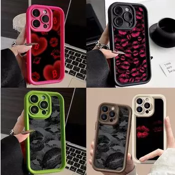 LZ22 Lips Kiss Digital Design силиконовый чехол для телефона iPhone 11 13 14 15 16 Pro Max 7 8 16 Plus 12 mini XS Max XR противоударный задний чехол for iPhone 5/5s