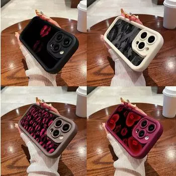 LZ22 Lips Kiss Digital Design силиконовый чехол для телефона Samsung A15 A35 S24 S23 Ultra S22 S21 Plus S20 A05 A06 A54 A55 A53 A14 M15 противоударный задний чехол Samsung A03