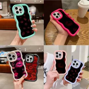 LZ23 Lips kiss Heart design art Силиконовые чехлы для телефонов Samsung A15 A16 S23 FE S24 Ultra A34 A54 A14 A55 Motorola G32 E14 OnePlus Мягкий чехол Samsung A04(M13 5G)