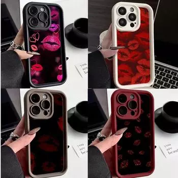 LZ23 Lips kiss Heart design art Силиконовый чехол для телефона Infinix Smart9 Hot 40i Tecno Camon20 Moto G22 G30 OnePlus Google Pixel 9 Противоударный чехол на заднюю панель Infinix Hot 30