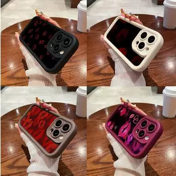 LZ23 Lips kiss Heart design art Силиконовый чехол для телефона Samsung A15 A35 S24 S23 Ultra S22 S21 S20 FE A05 A06 A54 A55 A53 A14 M15 Противоударный чехол для задней панели Samsung A03