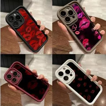 LZ23 Lips kiss Heart design art силиконовый чехол для телефона Xiaomi 11 Lite 5G 14T Redmi 14C 13C A3 Note 12 11 9 10 13 Pro Plus противоударный задний чехол Xiaomi 11 Lite/11 Lite 5G