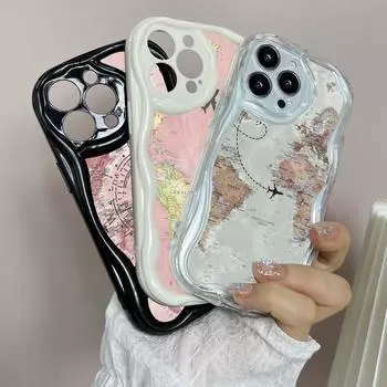 LZ24 Карта траектории самолета искусство прозрачные мягкие волнистые чехлы для телефонов Samsung S24 S23 Ultra S20 FE A54 A14 A52s A51 Huawei Honor 90 защитная задняя крышка Samsung A02/M02