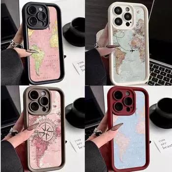 LZ24 Карта траектории самолета искусство силиконовый чехол для телефона Infinix Smart9 Hot 40i Tecno Camon20 Moto G22 G30 OnePlus Google Pixel9 противоударный задний чехол Infinix Hot 30