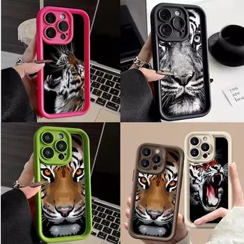 LZ30 Tiger Lion Cat силиконовый чехол для телефона iPhone 11 13 14 15 16 Pro Max 7 8 16 Plus 12 mini XS Max XR противоударный чехол на заднюю панель for iPhone 5/5s
