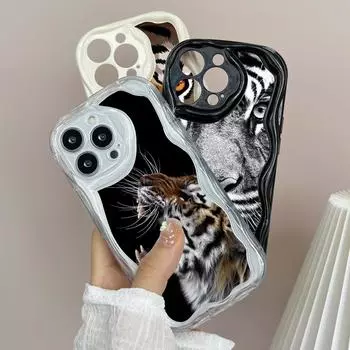 LZ30 Тигр Лев Кот Прозрачные мягкие волнистые чехлы для телефонов для Xiaomi 11 Lite Redmi Note 13 12 8 Pro 9 12C A3 Infinix Smart 8 Tecno Защитная задняя крышка Xiaomi Poco M2
