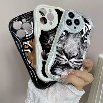 LZ30 Тигр Лев Кот Прозрачные мягкие волнистые чехлы для телефонов для Samsung S24 S23 Ultra S20 FE A54 A14 A52s A51 S10 Huawei Honor 90 Защитная задняя крышка Samsung A02/M02