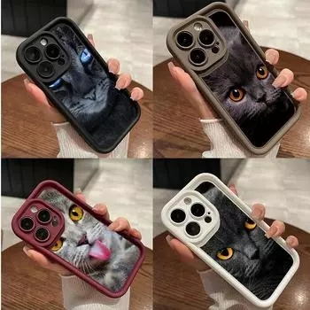 LZ3 черный кот зеленые глаза силиконовый чехол для телефона для Xiaomi 11 Lite 5G 14T Redmi 14C 13C A3 Note 12 11 9 10 13 Pro Plus противоударный задний чехол Xiaomi 11 Lite/11 Lite 5G