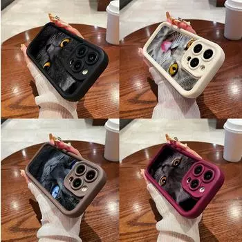 LZ3 Черный кот зеленые глаза силиконовый чехол для телефона Samsung A15 A35 S24 S23 Ultra S22 S21 Plus S20 FE A05 A06 A54 A55 A53 A14 M15 противоударный задний чехол Samsung A03