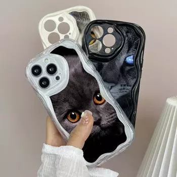 LZ3 Прозрачные мягкие волнистые чехлы для телефонов LZ3 Black Cat Green Eyes для Xiaomi 11 Lite Redmi Note 13 12 8 Pro 9 12C A3 Infinix Smart 8 Tecno Защитная задняя крышка Xiaomi Poco M2
