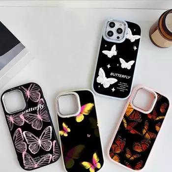 LZ4 Butterfly art design мягкий чехол для телефона Samsung S24 Ultra S23 Plus S21 FE A16 A54 A52 A06 Infinix Hot 40 30i защита объектива противоударный чехол Samsung A02
