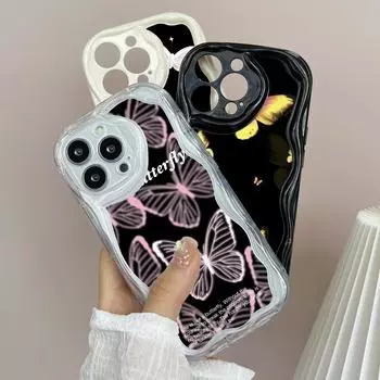 LZ4 Butterfly art design Прозрачные мягкие волнистые чехлы для телефонов для Xiaomi 11 Lite Redmi Note 13 12 8 Pro 9 12C A3 Infinix Smart 8 Tecno Защитная задняя крышка Xiaomi Poco M2