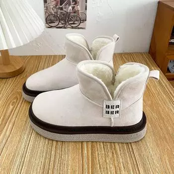 LZ6037 winter snow boots women s boots 2024 new winter velvet women s boots little white shoes 2024 new short boots 35 чёрный