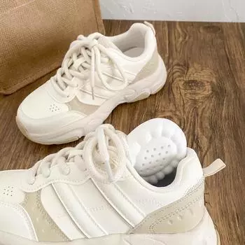 LZ6058 latex insole/cold dip lightweight platform sneakers women s shoes casual dad shoes 2025 spring new 35 бежевый