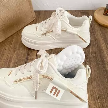 LZ6063 латексная стелька/толстая подошва, женская обувь, весна, новинка 2025 г., кожаная поверхность, усиливающая круглый нос, белая женская обувь 35 розовый