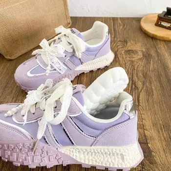 LZ6073 latex insole/platform dad shoes girl 2025 new casual sports shoes Hong Kong style niche fairy style 35 синий