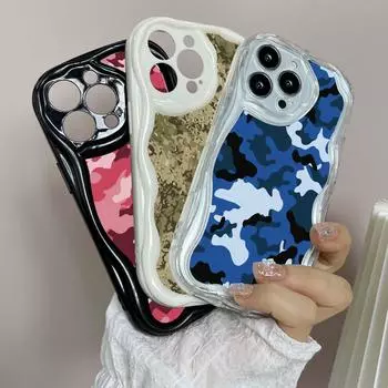 LZ6 Камуфляжный камуфляжный дизайн Прозрачные мягкие волнистые чехлы для телефонов для Samsung S24 S23 Ultra S20 A54 A14 A52s A51 Huawei Honor 90 Realme Защитная задняя крышка Samsung A02/M02