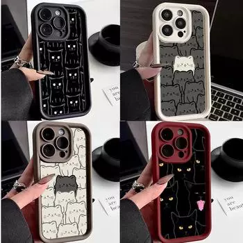 LZ7 мультяшный кот милый силиконовый чехол для телефона Infinix Smart 9 Hot 40i Tecno Camon 20 Pro Moto G22 G30 OnePlus Google Pixel 9 противоударный задний чехол Infinix Hot 30