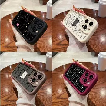 LZ7 мультяшный кот милый силиконовый чехол для телефона Samsung A15 A35 S24 S23 Ultra S22 S21 Plus S20 FE A05 A06 A54 A55 A53 A14 M15 противоударный задний чехол Samsung A03