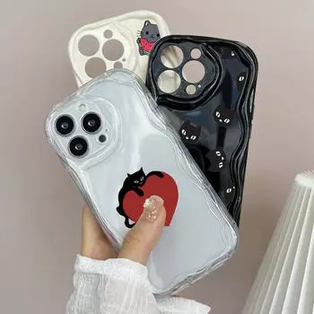 LZ8 мультяшный кот, милые художественные прозрачные мягкие волнистые чехлы для телефонов для Xiaomi 11 Lite Redmi Note 13 12 8 Pro 9 12C A3 Infinix Smart 8 Tecno, защитная задняя крышка Xiaomi Poco M2