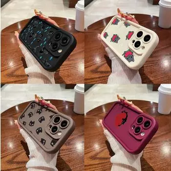 LZ8 мультяшный кот милый художественный силиконовый чехол для телефона Samsung A15 A35 S24 S23 Ultra S22 S21 Plus S20 FE A05 A06 A54 A55 A53 A14 M15 противоударный задний чехол Samsung A03