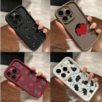 LZ8 мультяшный кот милый художественный силиконовый чехол для телефона Xiaomi 11 Lite 5G 14T Redmi 14C 13C A3 Note 12 11 9 10 13 Pro Plus противоударный задний чехол Xiaomi 11 Lite/11 Lite 5G