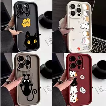 LZ9 мультяшный кот милый художественный дизайн силиконовый чехол для телефона Infinix Smart9 Hot 40i Tecno Camon20 Moto G22 G30 OnePlus Google Pixel 9 противоударный задний чехол Infinix Hot 30