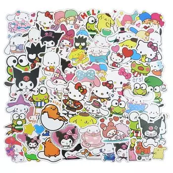 LZNGA 100 штук набор наклеек Sanrio DIY дневник чемодан сноуборд чемодан гитара автомобиль велосипед бутылка для воды скейтборд велосипед шлем компьютер смартфон