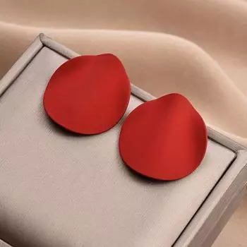M056 Retro Green Design Sense Earrings Silver Earrings Red