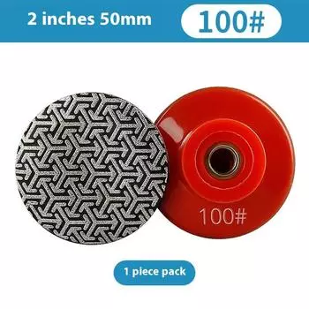 M10 M14 Резьба 2 50 мм Алмазные ручные полировальные электрогальванические шлифовальные круги Шлифовальный диск для стекла гранита мрамора бетона