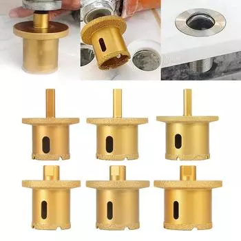 M10 Резьба Сухая вакуумная паяная алмазная коронка для сверления отверстий в керамической плитке Сверло для гранита и мрамора D1