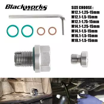 M12.1-1.25/1.5/1.75x 15 мм пробка для слива масла увеличенного размера Piggyback из нержавеющей стали с самонарезающейся резьбой для масляного поддона и уплотнительным кольцом CN