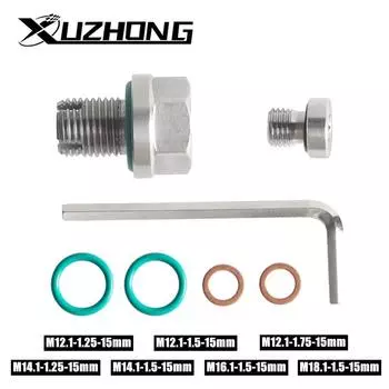 M12.1-1.75x 15 мм пробка для слива масла увеличенного размера Piggyback из нержавеющей стали самонарезающая резьба масляного поддона ремонтный комплект с гаечным ключом с уплотнительным кольцом CN