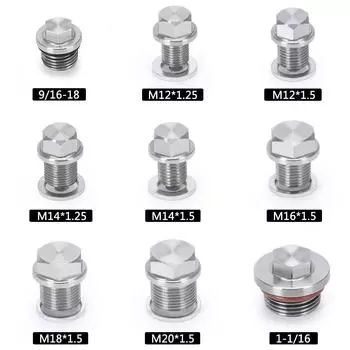 M12x1,5 M12x1,25 M14x1,25 M14x1,5 M16x1,5 M18x1,5 M20x1,5 Магнитная пробка сливного отверстия из нержавеющей стали и гайка сливного маслосборника