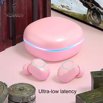 M13 Wireless Earphone High Fidelity Sensitive LED Digital Display Bluetooth-compatible5.2 Stereo Sports Earbud for Doing Sports фиолетовый