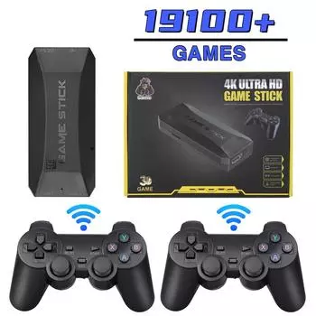 M16 4k Hd TV Game Stick видеоигровая консоль встроенные игры 19100 для беспроводного контроллера Nes/gba ретро портативный игровой плеер 64G-No box