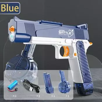 M1911 Электрические водяные пистолеты Игрушечные пистолеты-брызгалки, Игры для стрельбы в бассейне на пляже Игрушки для улицы, Водяной бластер-пистолет для детей и взрослых