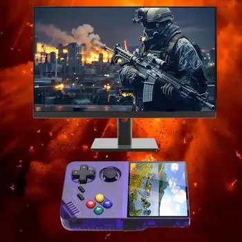 M19 портативная игровая консоль 640*480 портативная игровая консоль 3,5-дюймовый 4K HD IPS экран Linux/Emelec 4.3 система подарки для детей 64G белый