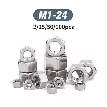 M1-M20 Нержавеющая сталь DIN934 Стопорная гайка Шестигранная самостопорящаяся гайка Увеличенная гайка Многоразмерный деревообрабатывающий инструмент M8--2PCS