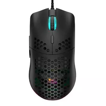 M1 Проводная легкая игровая мышь 69 г Сверхлегкая сотовая оболочка RGB Chroma Backlight 6400 DPI Эргономичная для ноутбука ПК Mac Gamer чёрный
