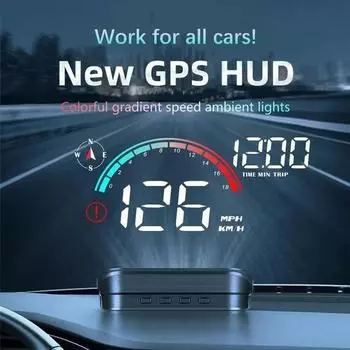 M22 Автомобильный HUD-дисплей с GPS-прибором скорости с сигнализацией превышения скорости для универсального масляного топлива, электрического гибридного автомобиля
