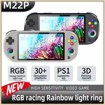 M22pro Классическая ретро игровая консоль 5.0 дюймов HD 1920*1080 IPS дисплей поддерживает LINUX/Emelec 4.3 для игрового видеоплеера PS1 64G