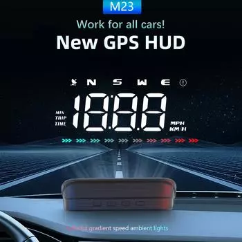 M23 RBG Car HUD Head Up Display Универсальный цифровой GPS-спидометр HD LCD Проекция на лобовое стекло Проектор для всех автомобилей