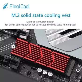 M2 2280 SSD Aluminum Heat Sink M.2 SSD NVMe Heatsink Radiator with Thermal Silicone Pad for M.2 2280 Nvme SSD/PS5 Game Console красный
