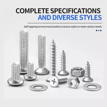 M2 M3 M4 M5 M6 304 Нержавеющая сталь Phillips Крестовая круглая головка шестигранная резьба гвоздь винт крепеж гайка болт ассортимент комплект наборы