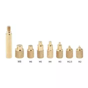 M2-M8 Нагревательная вставка Гайка Железный наконечник Быстрая теплопроводность Внутренняя резьба Головка Латунная резьба Встроенный комплект Металл Прочный золотой