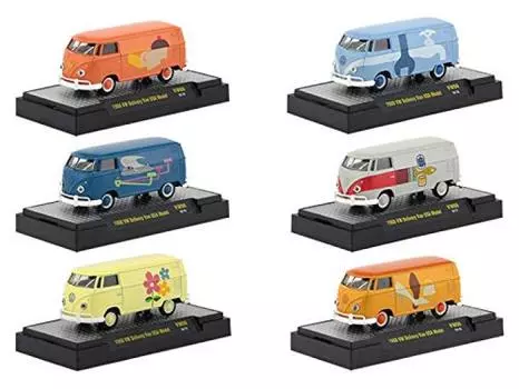 M2 Machines Auto Thentics Volkswagen 6 Car Set Release 6-дюймовая витрина литая модель автомобиля 32500-VW06 1-64